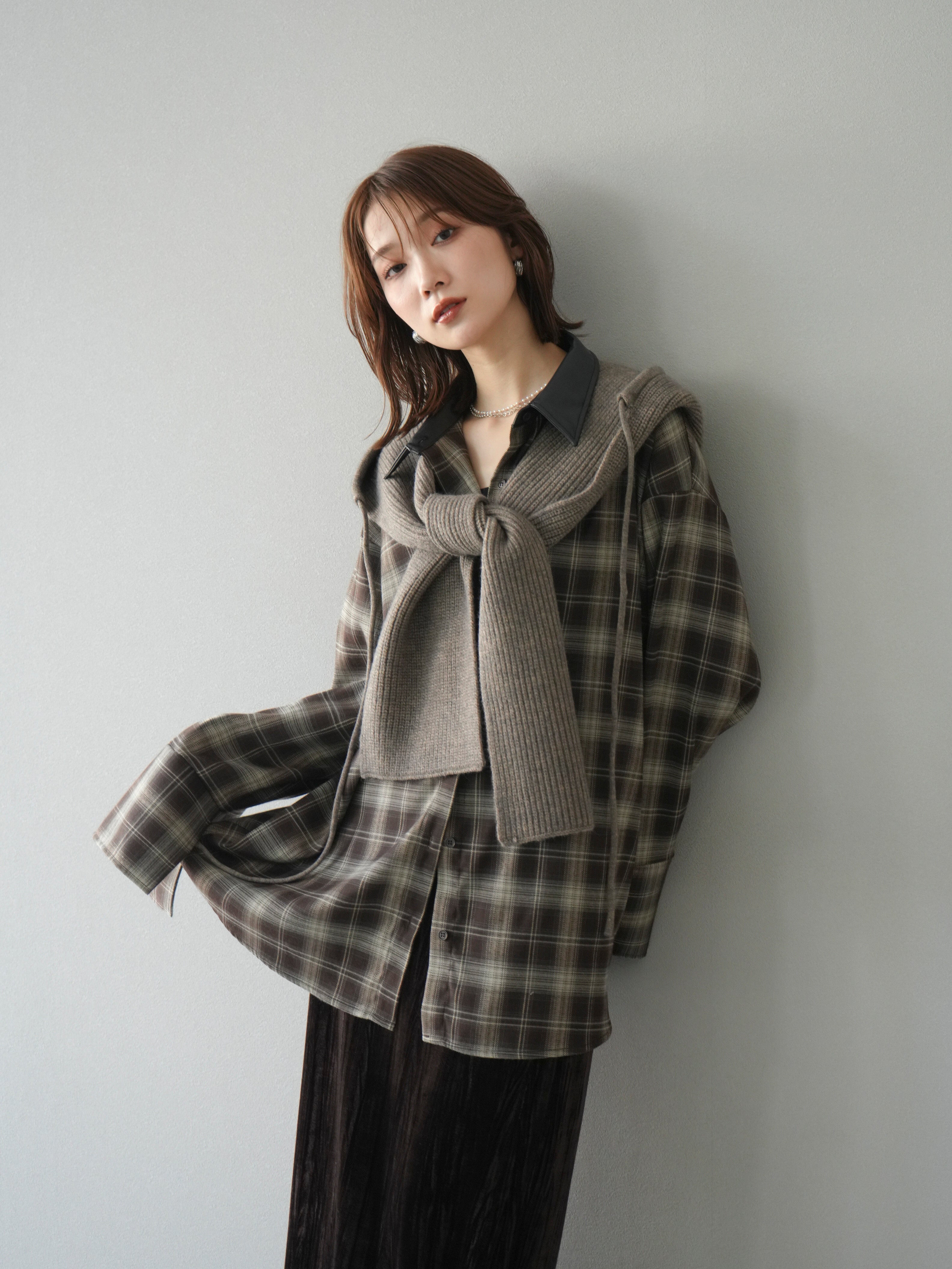 LGB フードニット　マフラー 予約]フードニットマフラー/グレージュ – Lumier