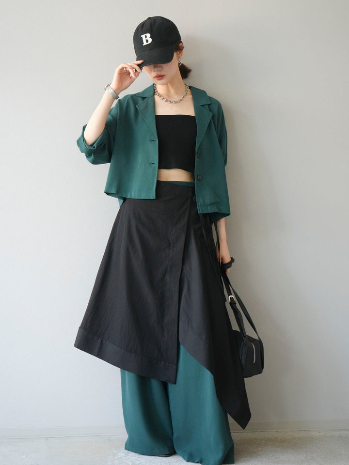 [予約]レーヨンライクショートジャケット/グリーン