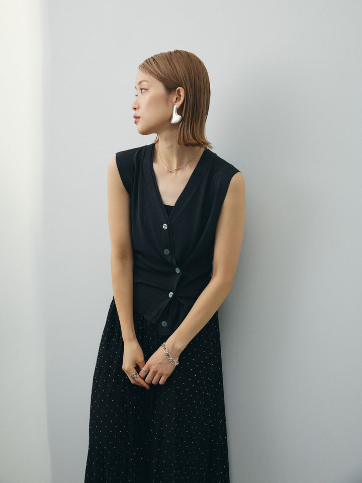 [予約]クールタッチ2WAYデザインニットベスト/チャコール