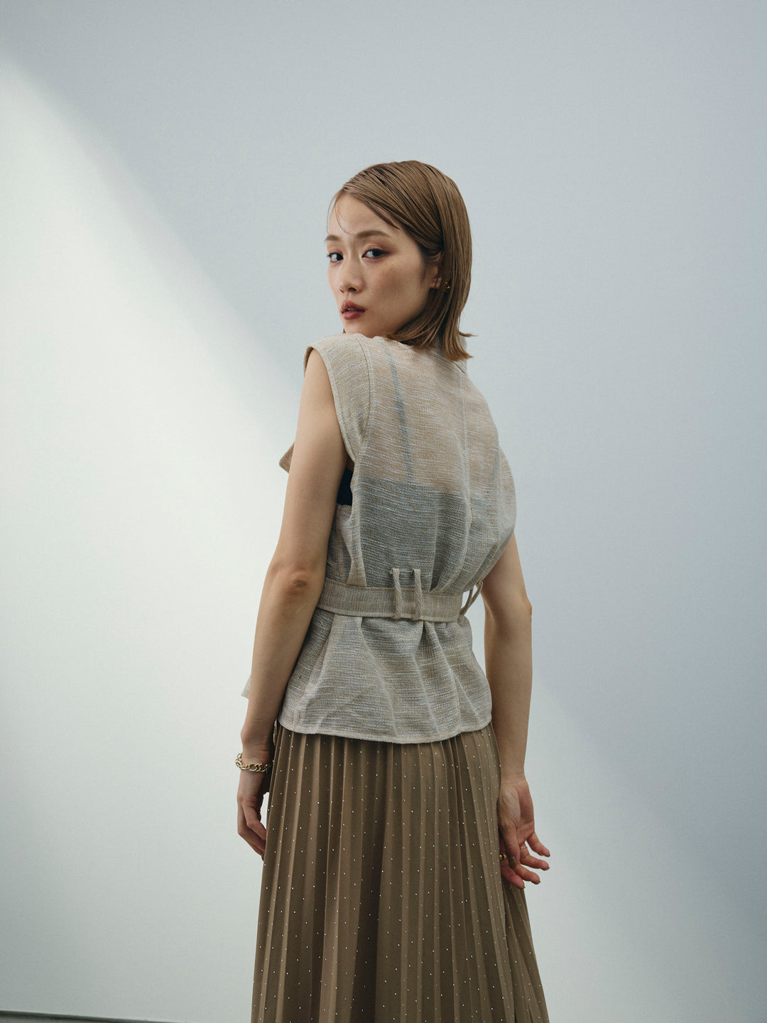 [SET]ミックスヤーンメッシュブラウス+ミックスヤーンメッシュブラウス(2set)