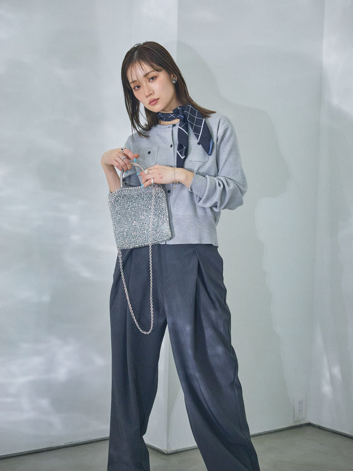 【Allure】[SET]ミニポケットニットカーディガン+ミニポケットニットカーディガン(2set)