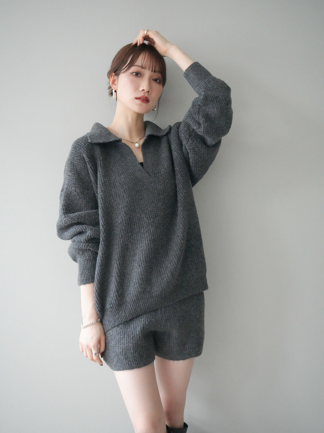 [SET]ポロニットプルオーバー＆ショートパンツSET UP