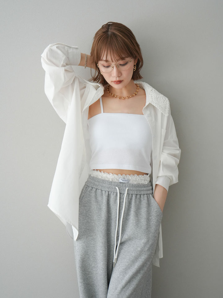 [予約]カップ付テレコリブベアキャミソール/オフ