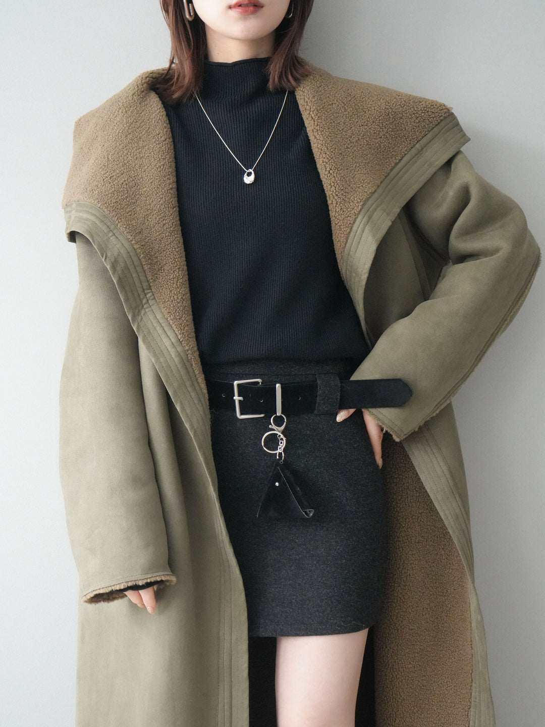 [予約]BIGカラームートンコート/khaki