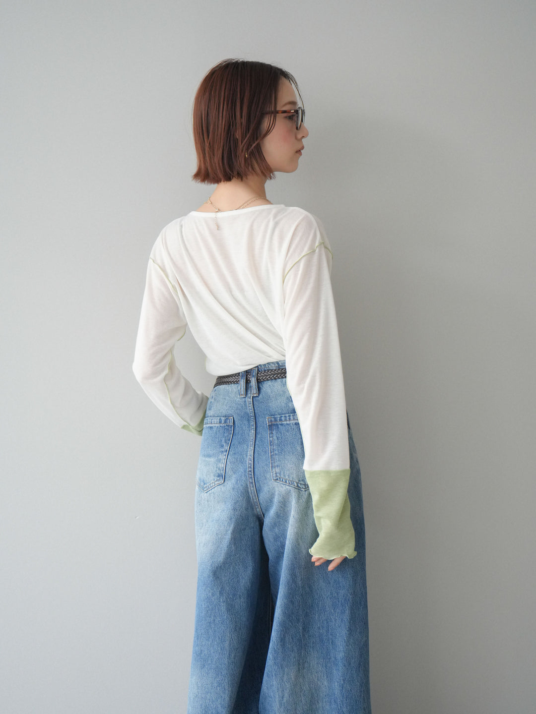 [SET]配色メロウトップス+配色メロウトップス(2set)