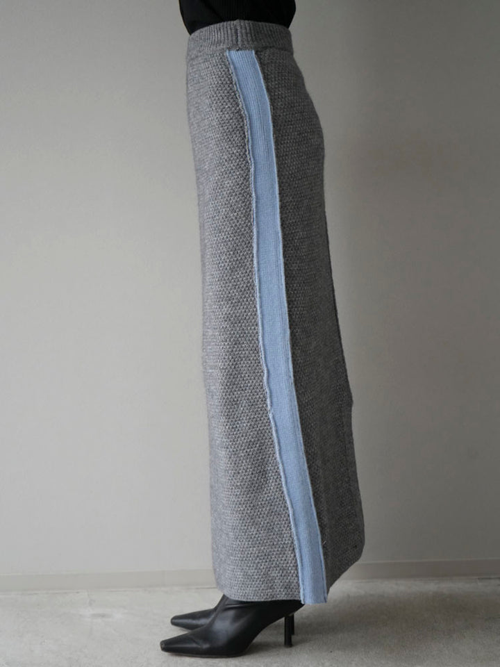 [Pre-order] Color-coordinated knit I-line skirt/gray