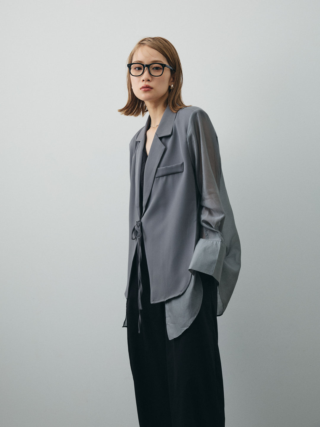 [SET]シアー切替テーラードジャケット+シアー切替テーラードジャケット(2set)