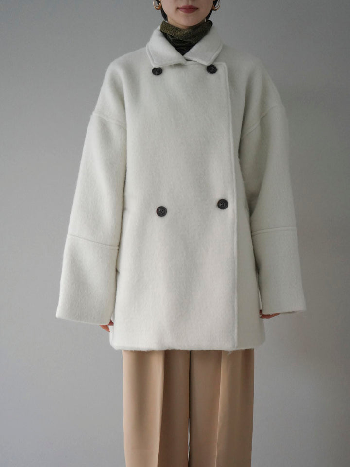 [Pre-order] Shaggy mid-length coat/ivory