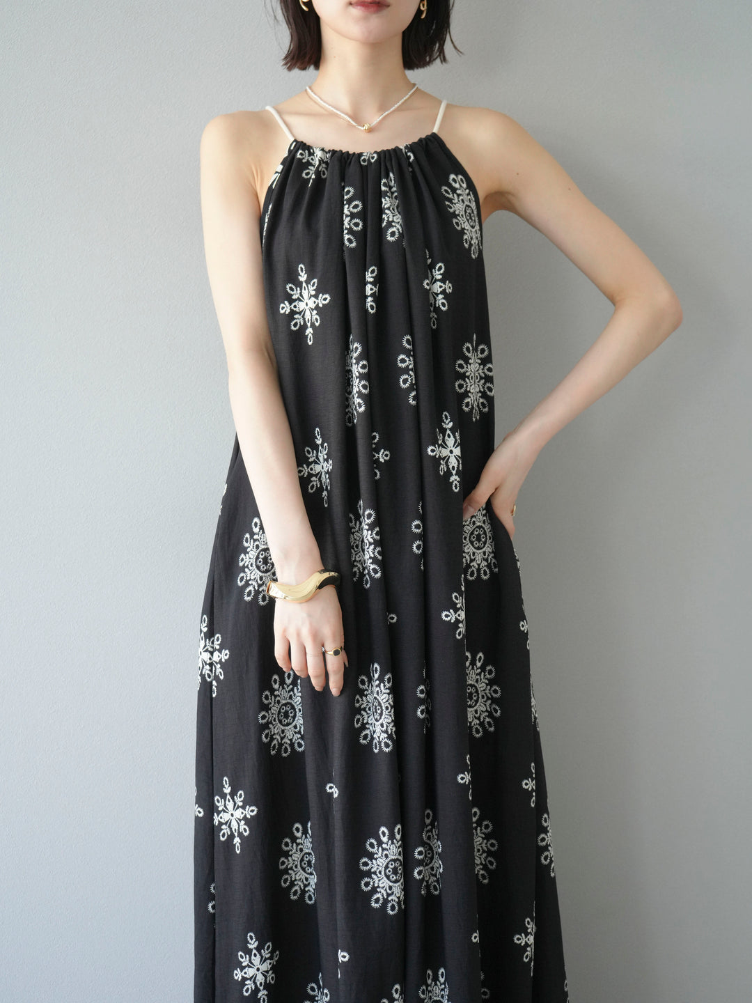 【預購】民族風吊帶洋裝/黑色