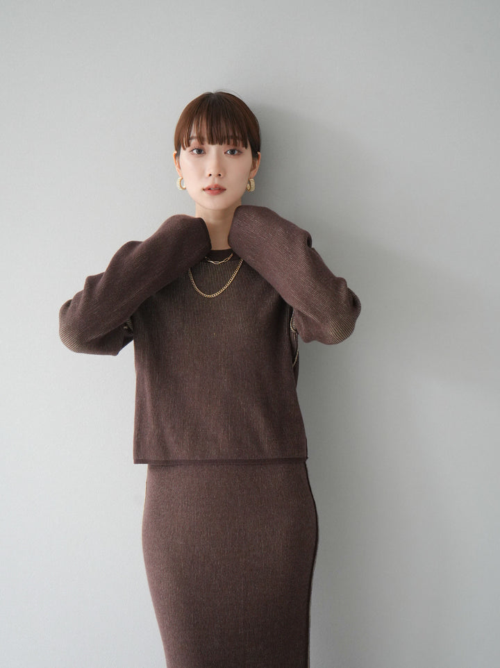 [套裝] 雙面配色羅紋針織套頭衫 + 可選飾品套裝（2 套）