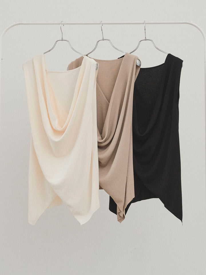 [SET]ドライタッチドレープニットプルオーバー+サテンイージーパンツ(2set)