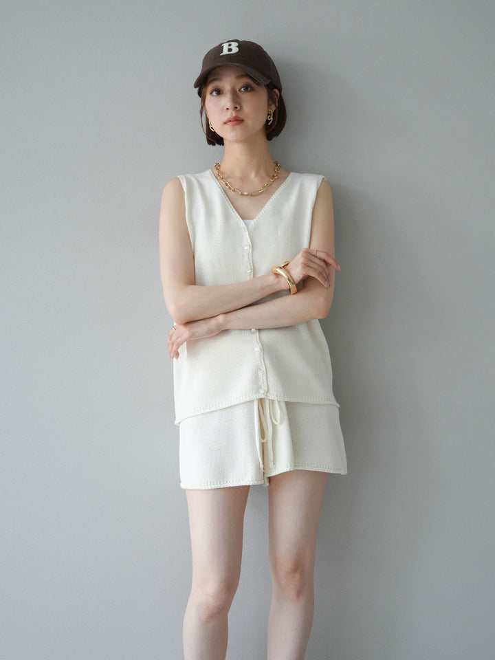 [SET]ニットベスト＆ショートパンツSET UP(2set)