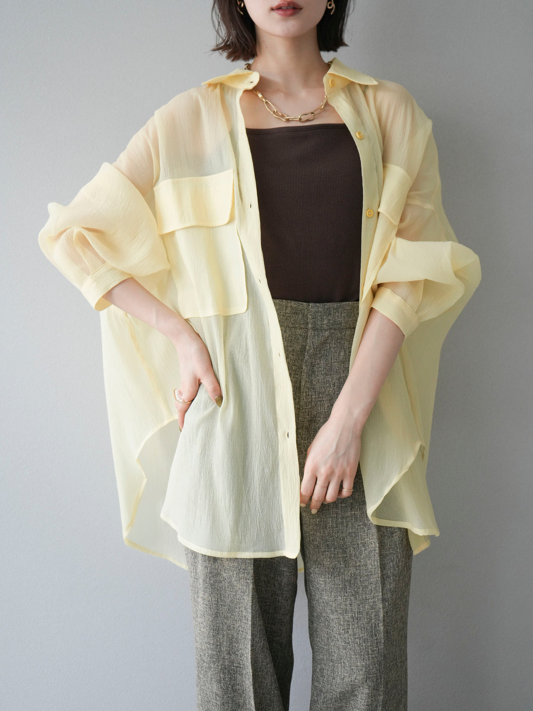 [SET]BIGポケットオーバーシアーシャツ+BIGポケットオーバーシアーシャツ(2set)