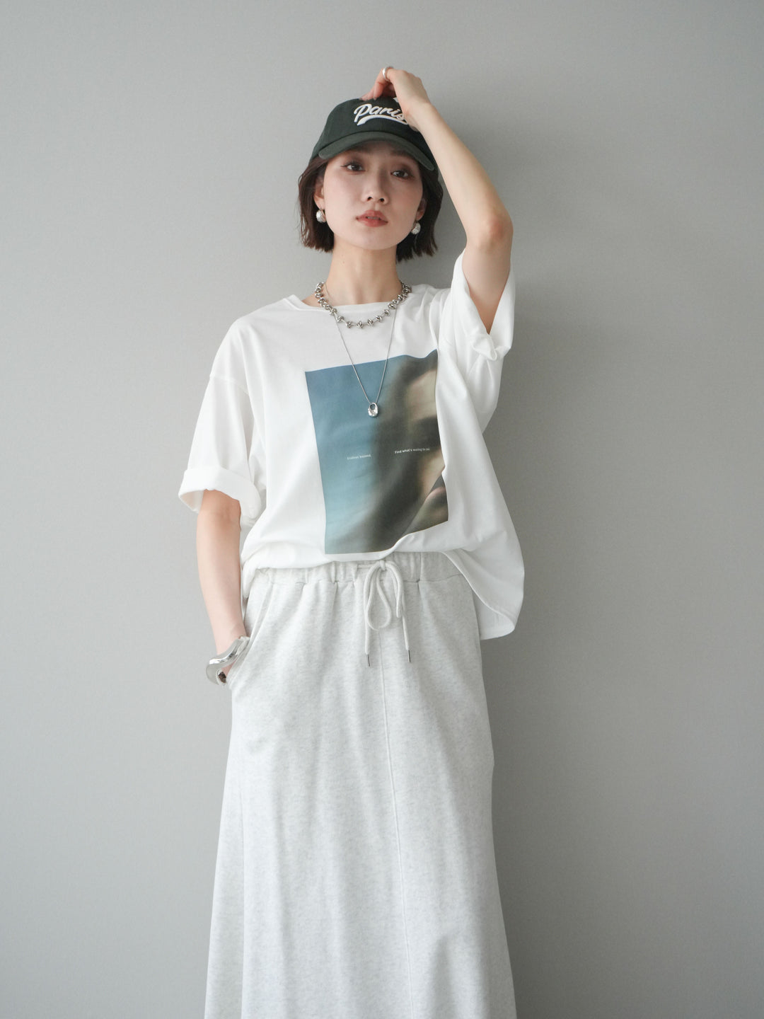 [予約]ブラーアートフォトTシャツ/off2
