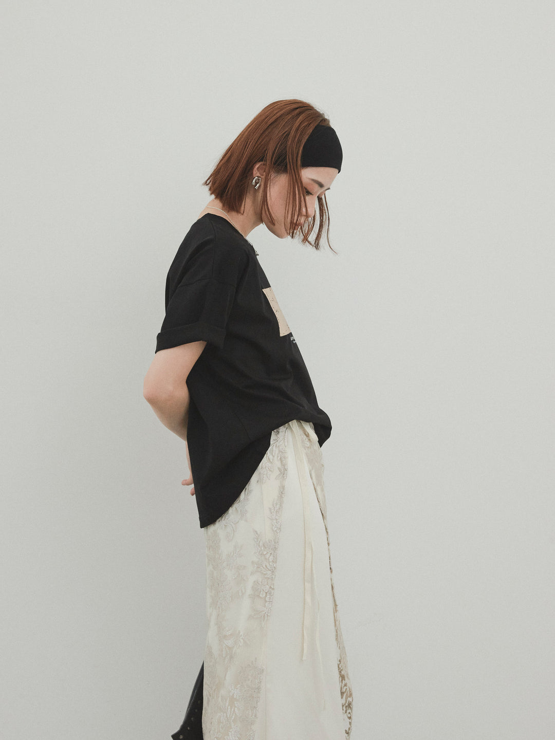 [SET] 燙金印花乾爽棉質TEE​​ + 寬鬆窄裙 + 薄紗提花裹身長裙 (3套)