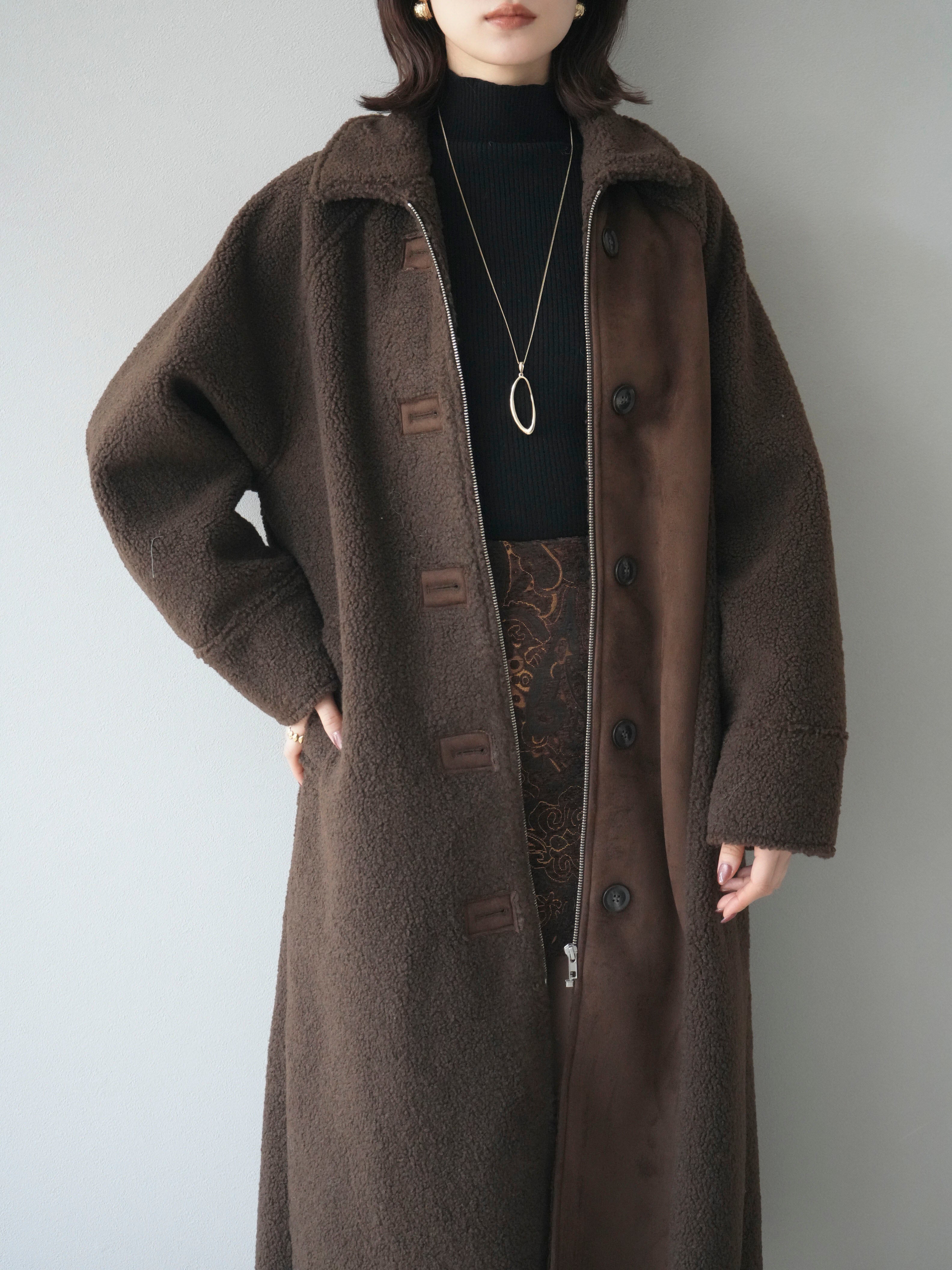 リュミエ lumier ムートン ボア ロングコート SET]ボアxムートンロングコート+選べるアクセセット(2set) – Lumier