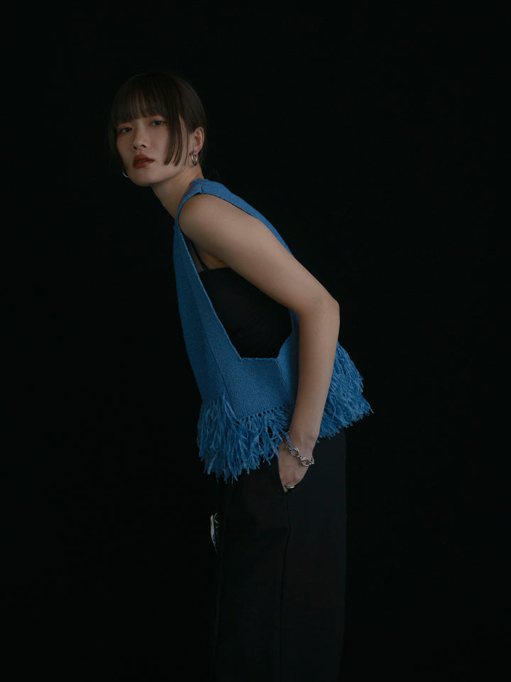 【Allure】[SET]フェザーヤーンニットベスト+フェザーヤーンニットベスト(2set)