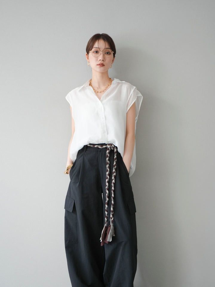 [SET] 硬紗層疊透視襯衫 + 硬紗層疊透視襯衫 (2set)