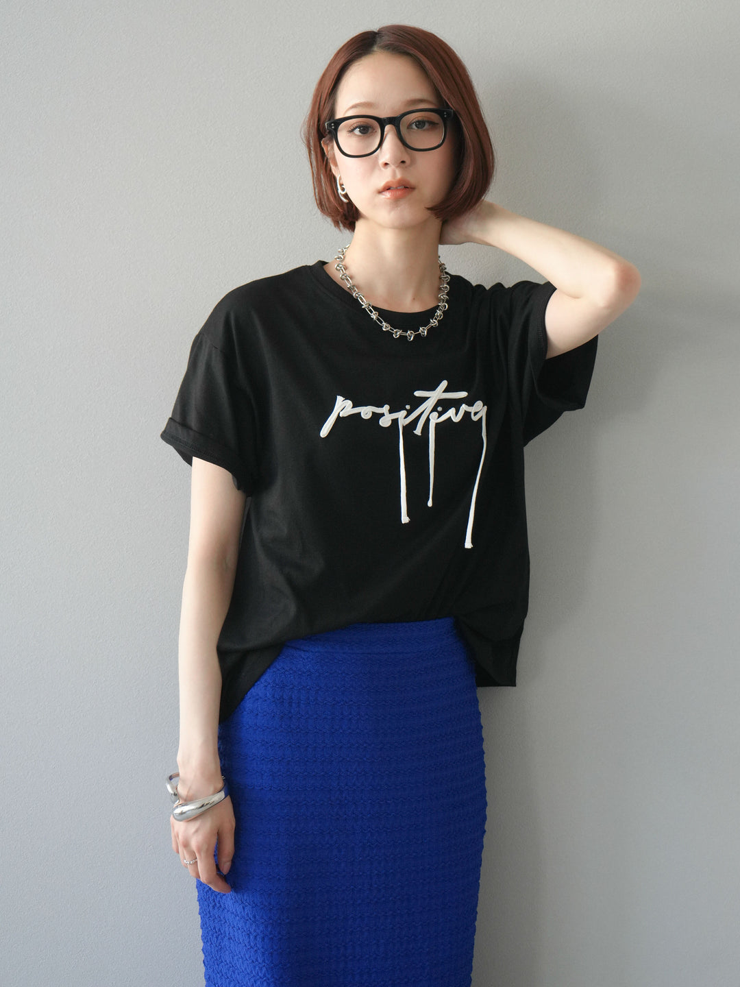 [予約]コード刺繍ロゴTシャツ/ブラック