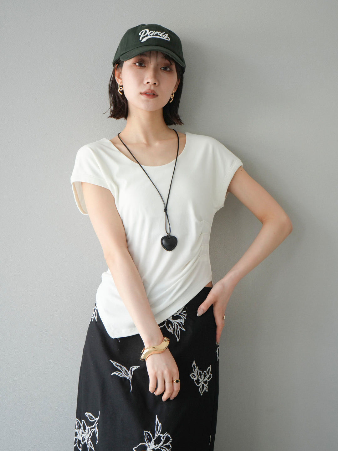 【預購】巴黎標誌刺繡棒球帽/綠色