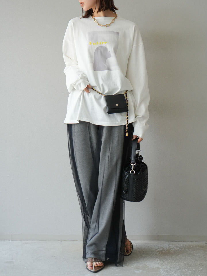 [予約]デニム切替2WAYデザインスウェットパンツ/グレー