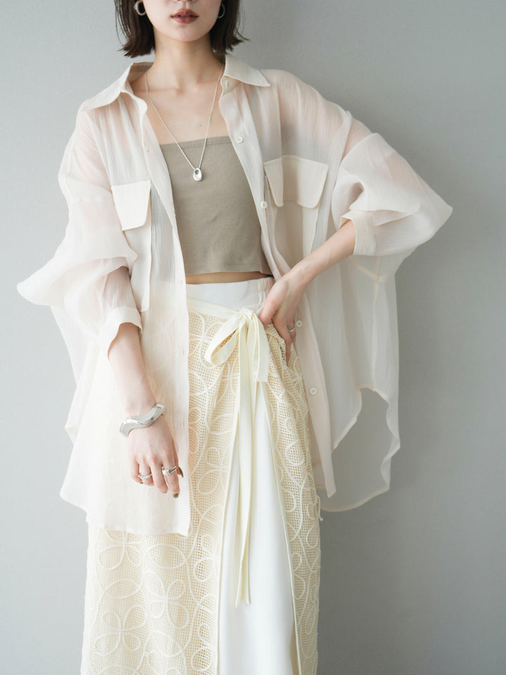 [予約]BIGポケットオーバーシアーシャツ/ホワイト