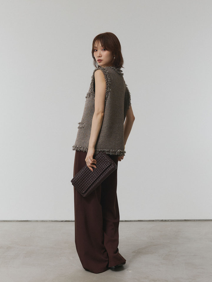 [予約]デザインタックセンターシームアイドパンツ/ブラウン