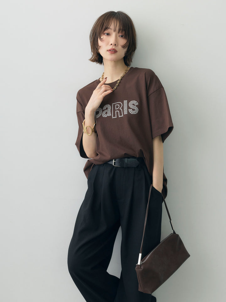 [予約]スタッズロゴTEE/brown