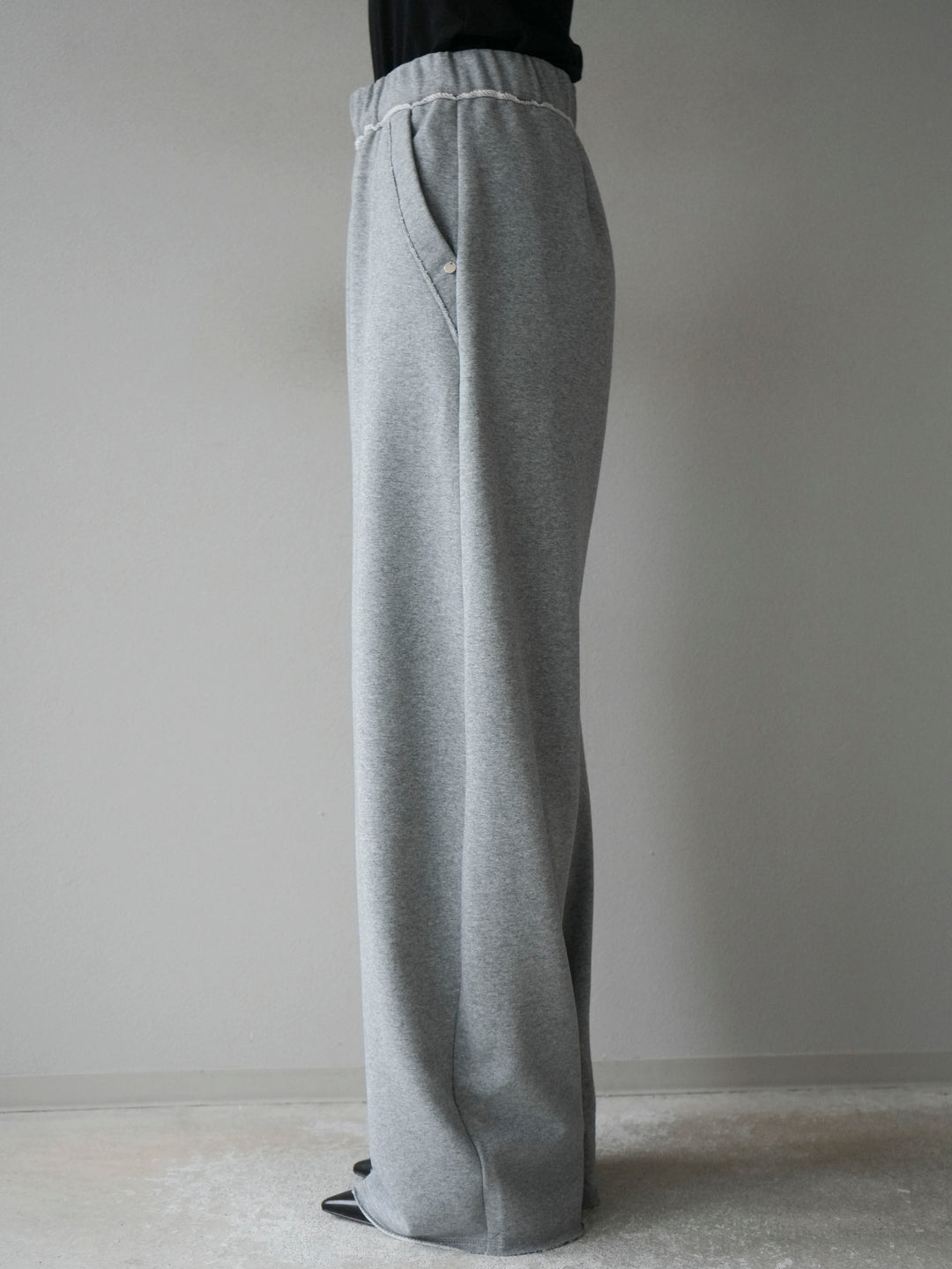 [予約]アウトシームカットオフスエットパンツ/lightgray