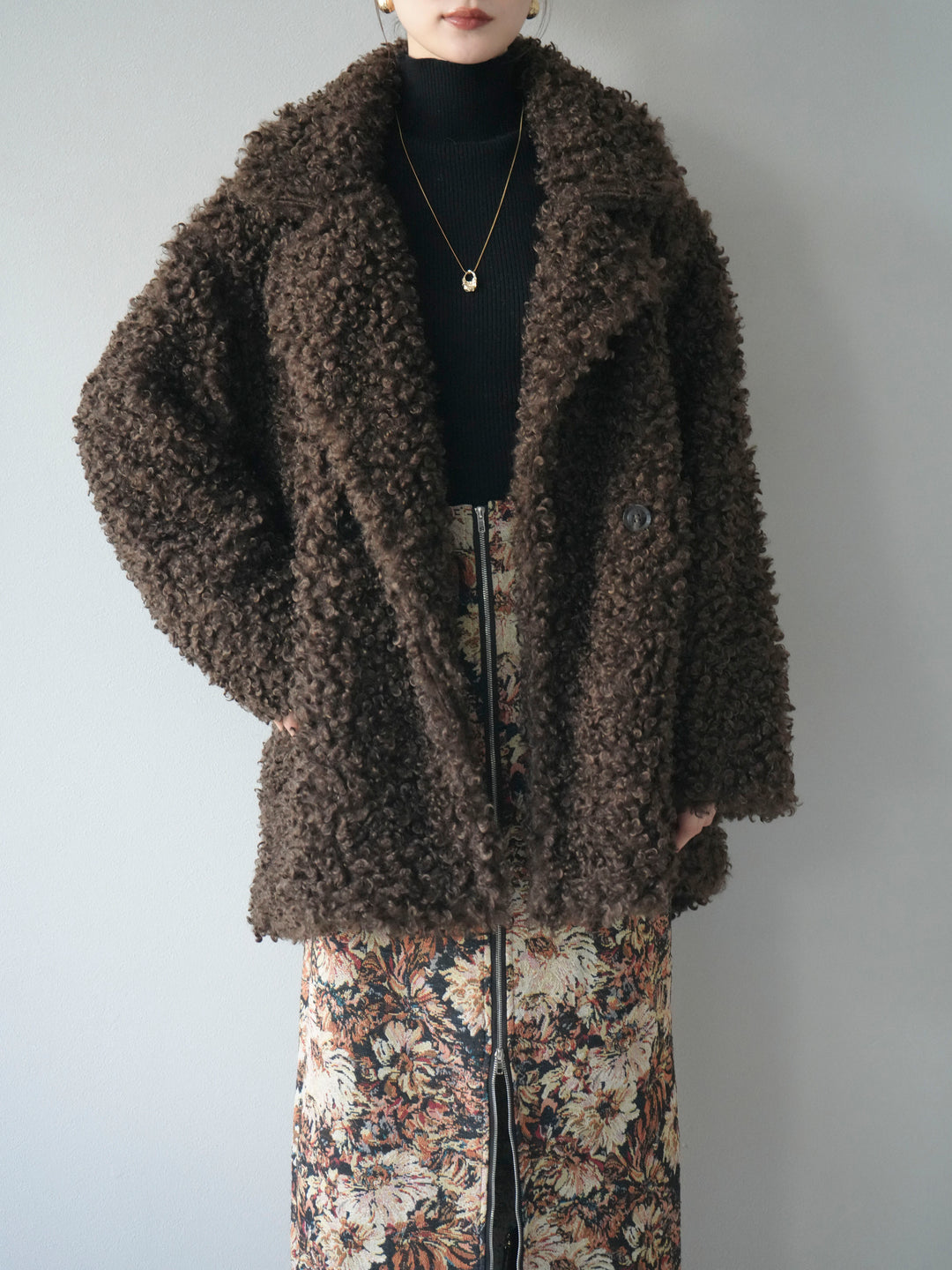 [予約]プードルファーダブルミドルコート/brown