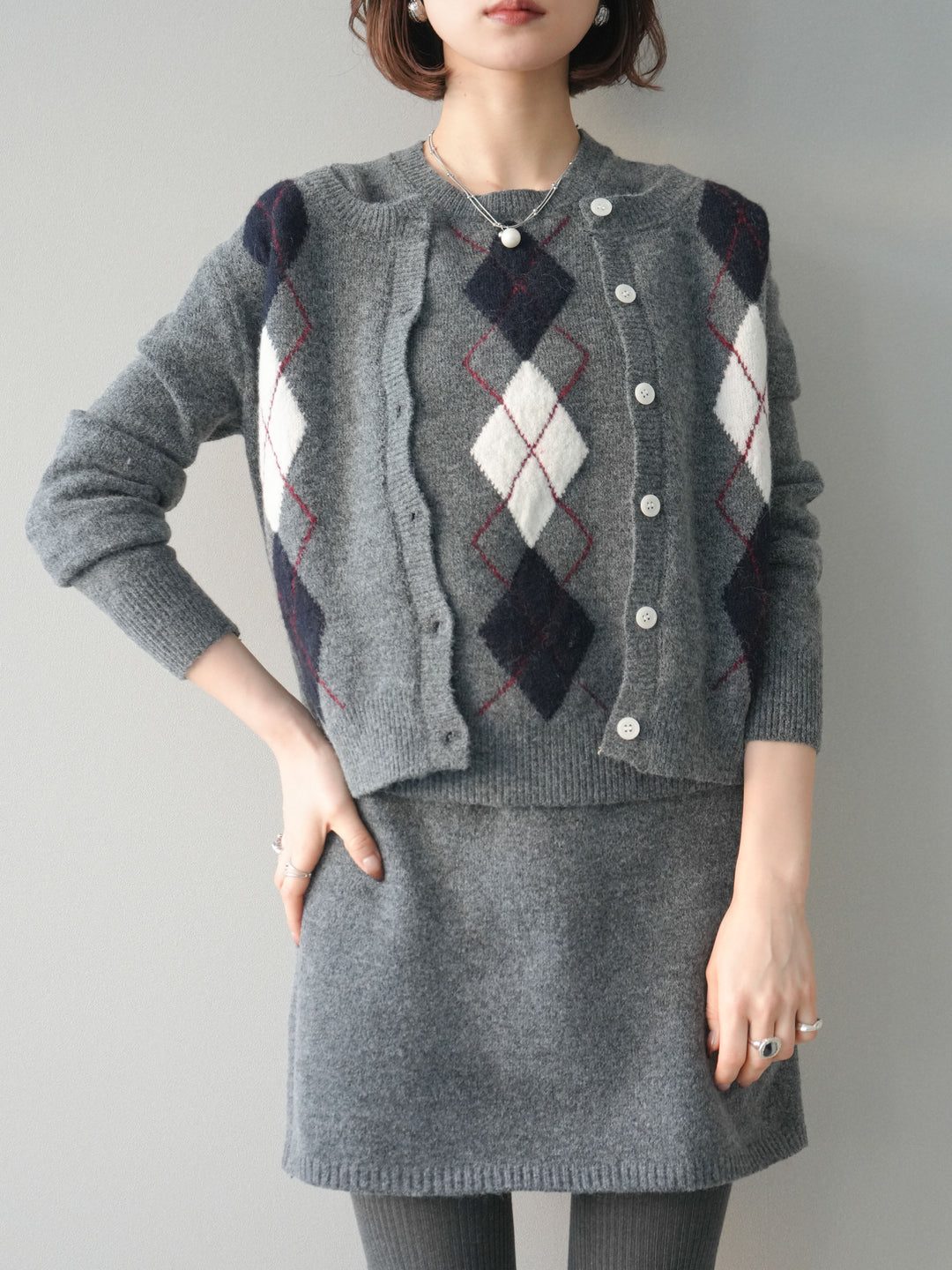 [SET]アーガイル柄3ピースSET UP(2set)