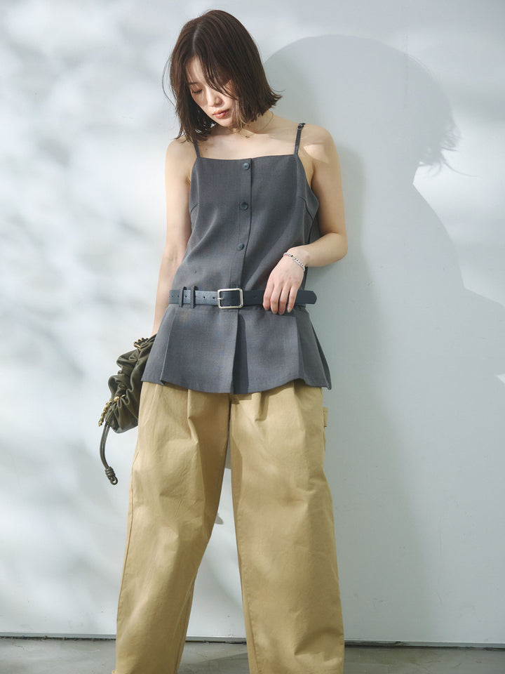 【Allure】[SET]ベルト付テーラードキャミソール+ベルト付テーラードキャミソール(2set)
