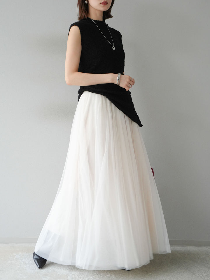 [予約]チュールボリュームスカート/アイボリー