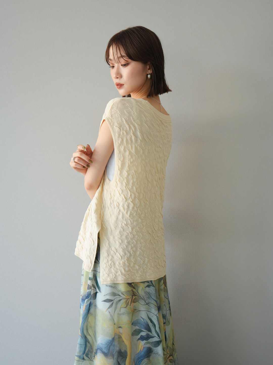 【預購】Pokopoko 無袖針織套頭衫/象牙白