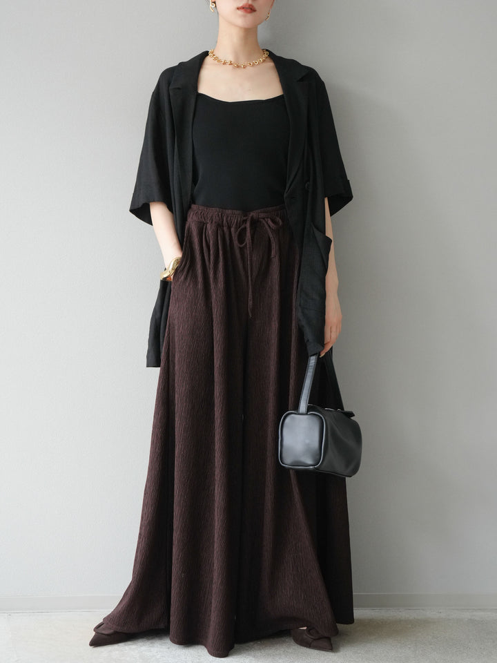 [予約]楊柳バギーパンツ/ブラウン