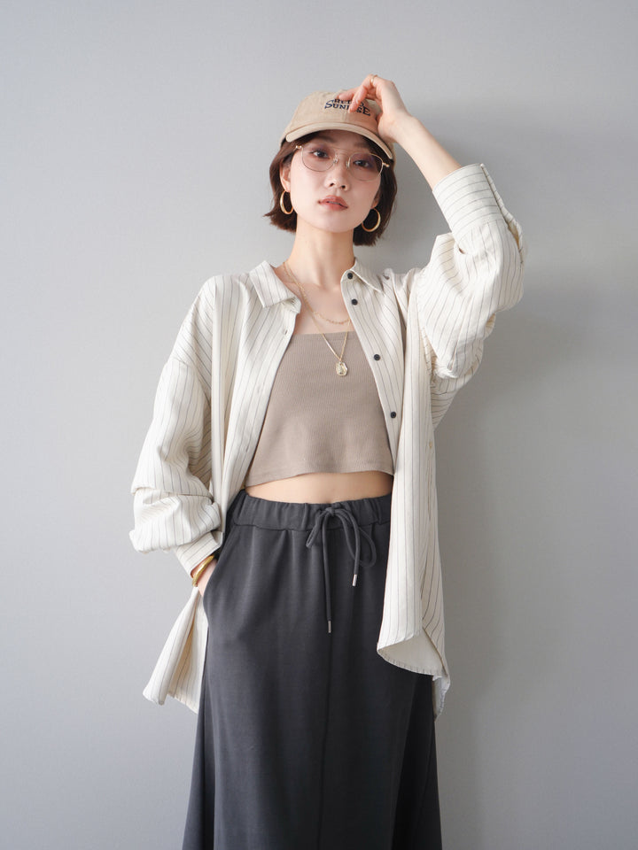 [SET]2WAYカシュクールストライプブラウス+選べるアクセセット(2set)
