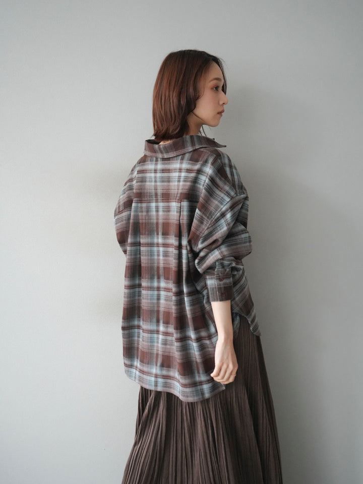 [予約]マルチウェイチェックシャツ/brownblue
