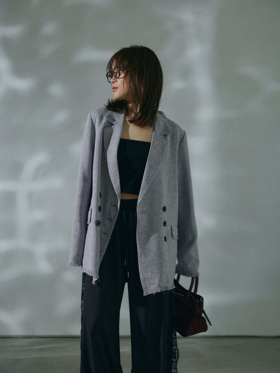 【Allure】[SET]スラブツイードフリンジテーラージャケット+スラブツイードフリンジテーラージャケット(2set)