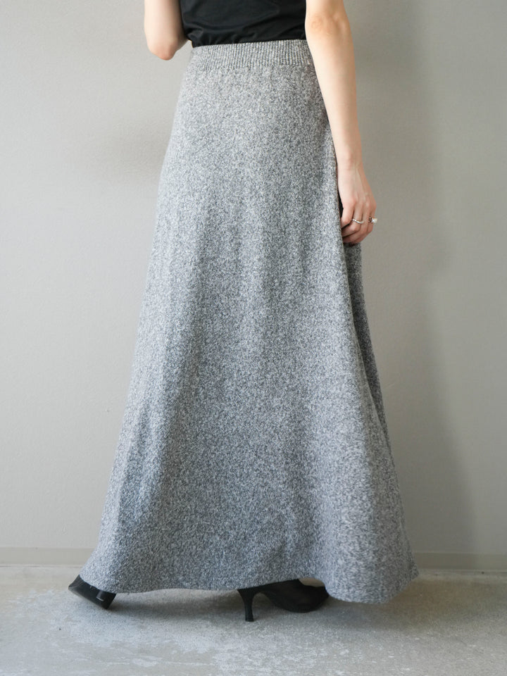 [予約]ミックスヤーンニットスカート/グレー