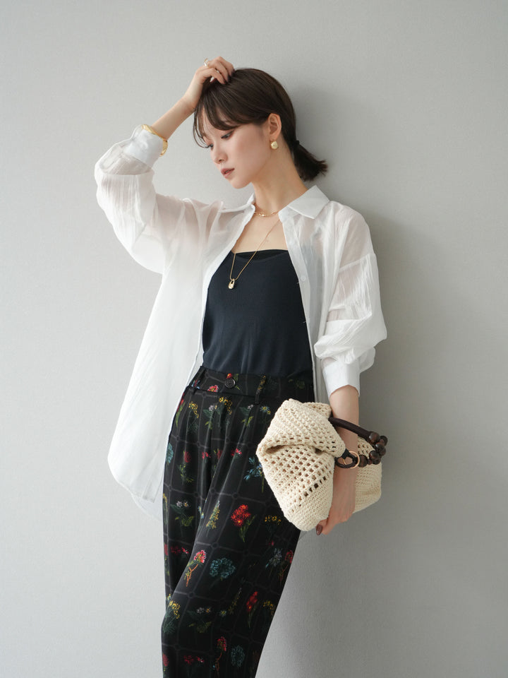 [予約]ワッシャーシャイニーシャツ/ホワイト