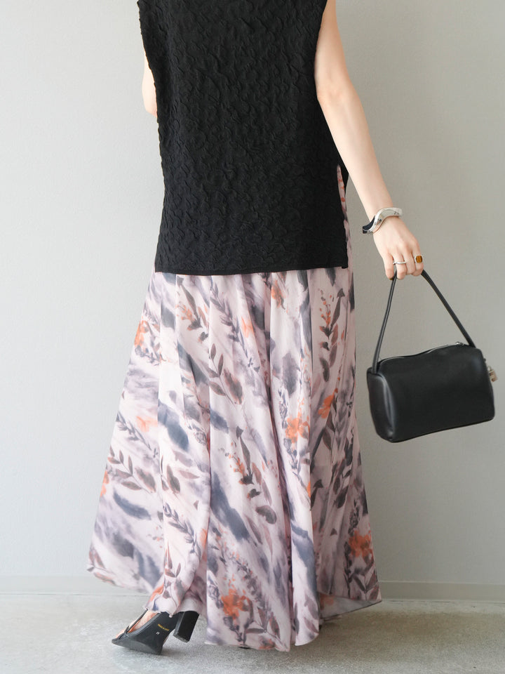 [予約]アソートプリントワッシャーフレアスカート/A