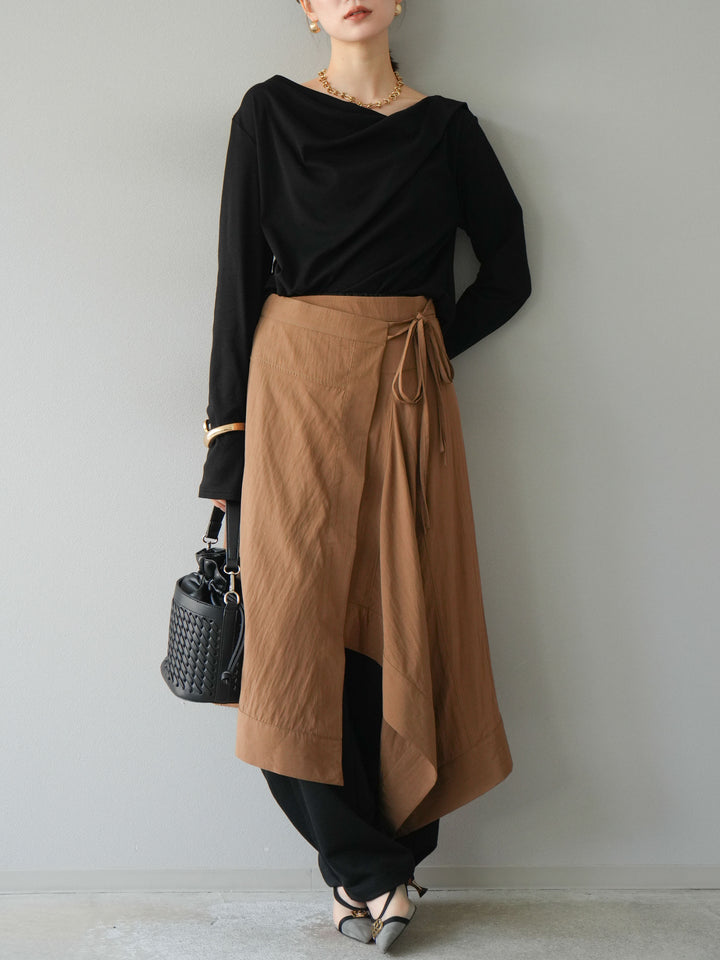 [予約]アシンメトリーレイヤードスカート/ベージュ