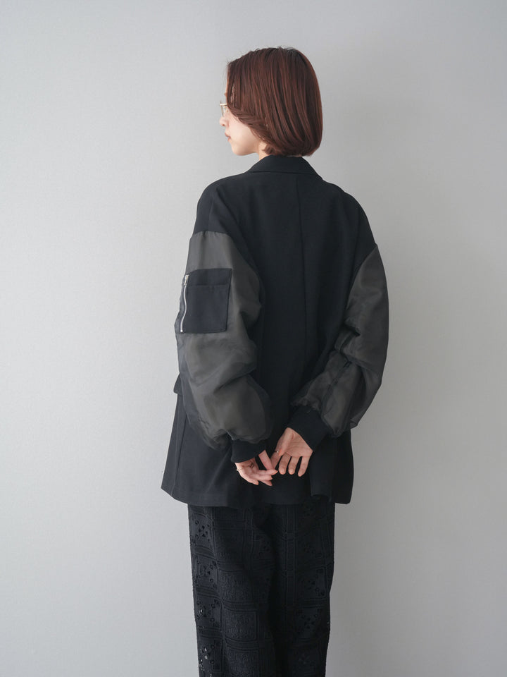 [予約]MA-1ドッキングデザインジャケット/blackkhaki