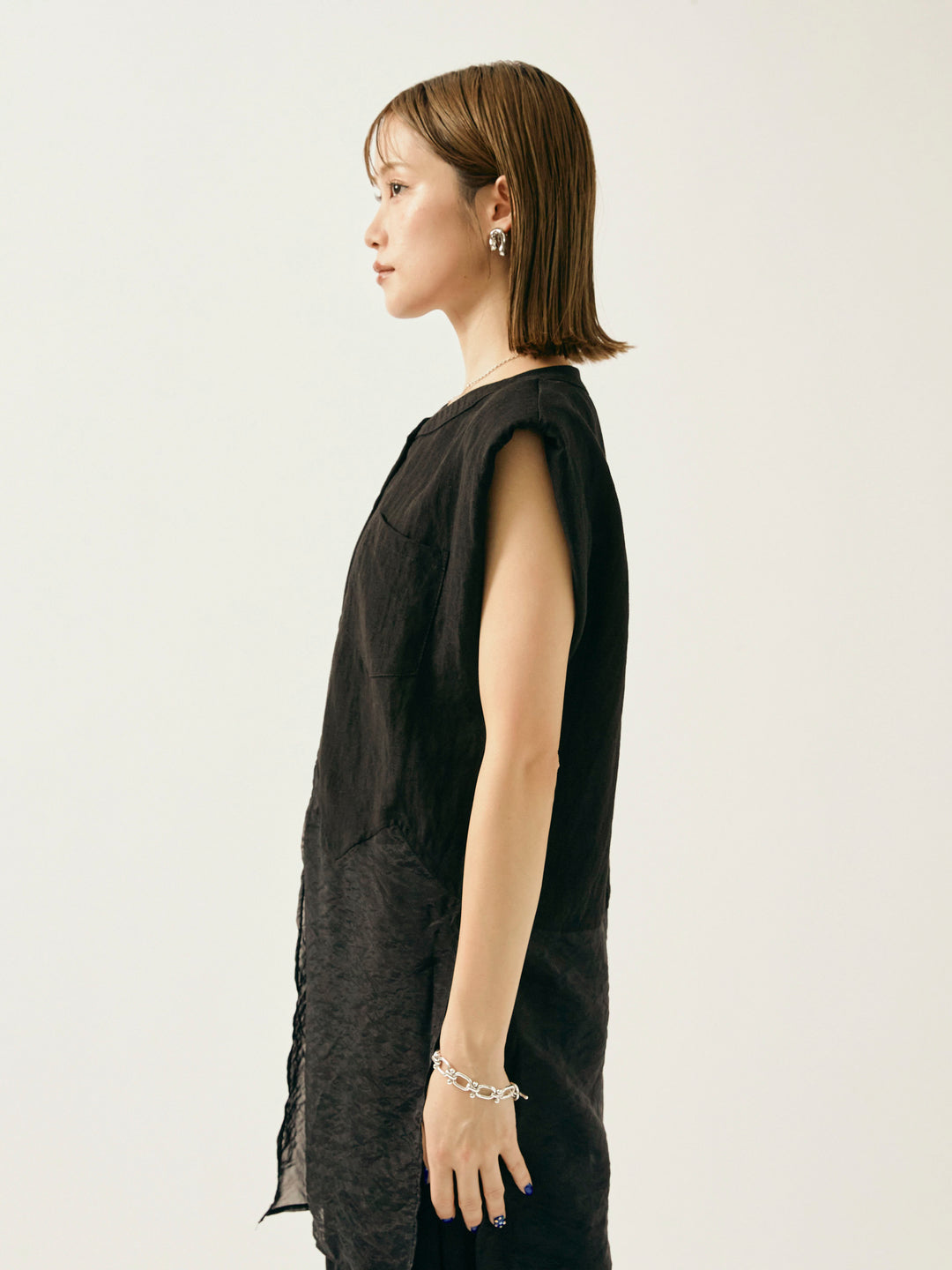 [SET]オーガンジーヘムブラウス＆ワイドパンツSET UP(2set)