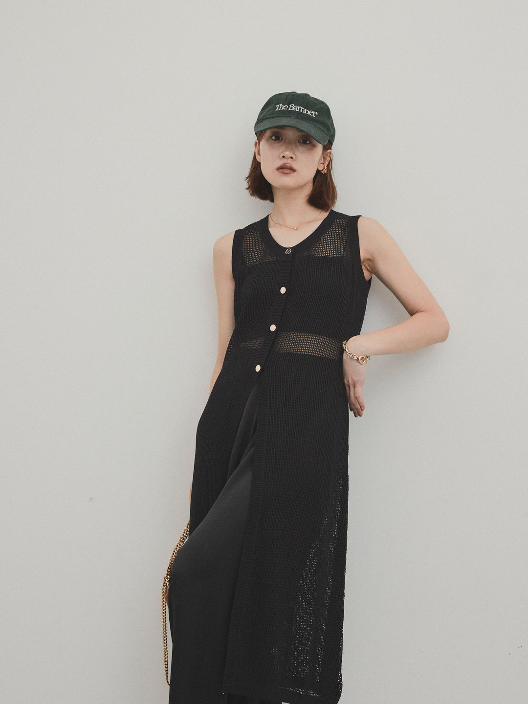 [SET]アソートボタンニットロングジレ+サテンイージーパンツ(2set)