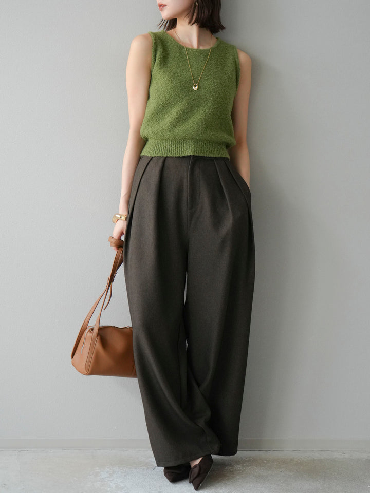 [予約]ブークレニットタンクトップ/グリーン