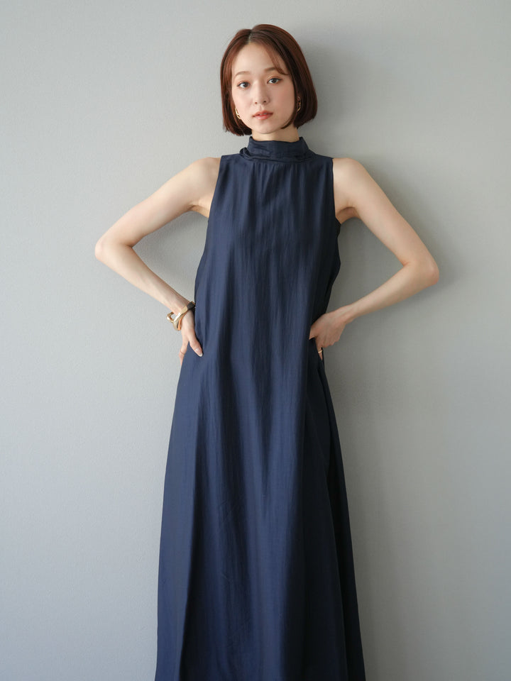 [予約]シアーホルターバックオープンワンピース/ネイビー