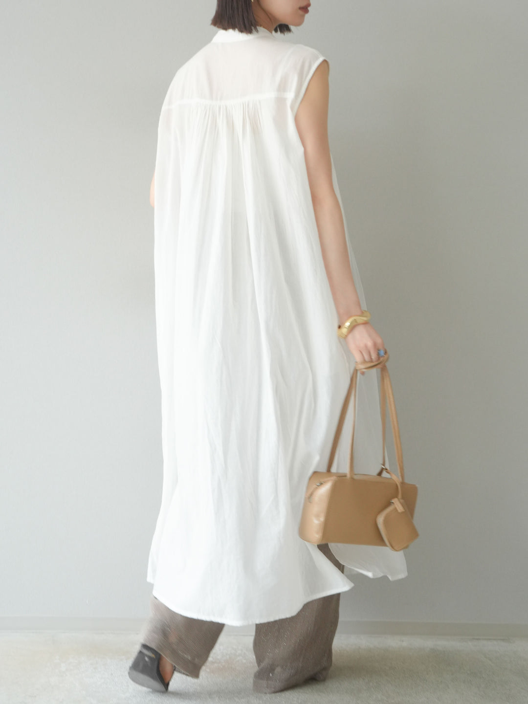 [予約]インド製コットンボイルワンピース/オフ