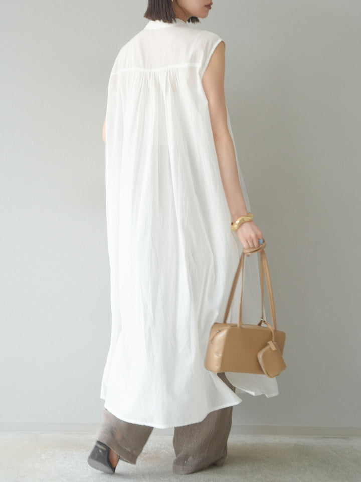 [予約]インド製コットンボイルワンピース/オフ