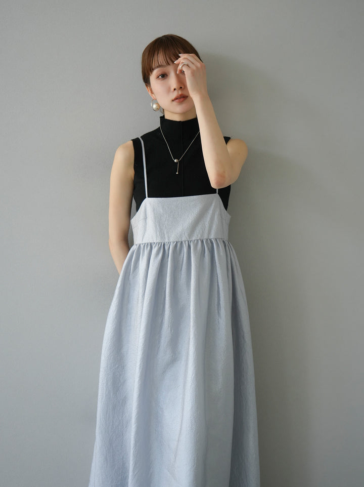 [Pre-order] Sheer Washer Volume Cami Dress/Gray